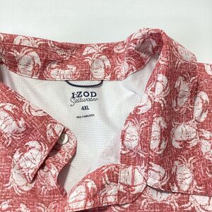 Izod Saltwater Crab Shirt Button Front Vented Casual Shirt 4X
